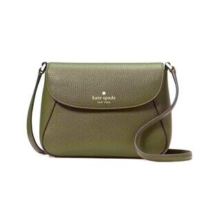 New Kate Spade Monica Mini Flap Crossbody bag Pebble Leather Enchanted Green